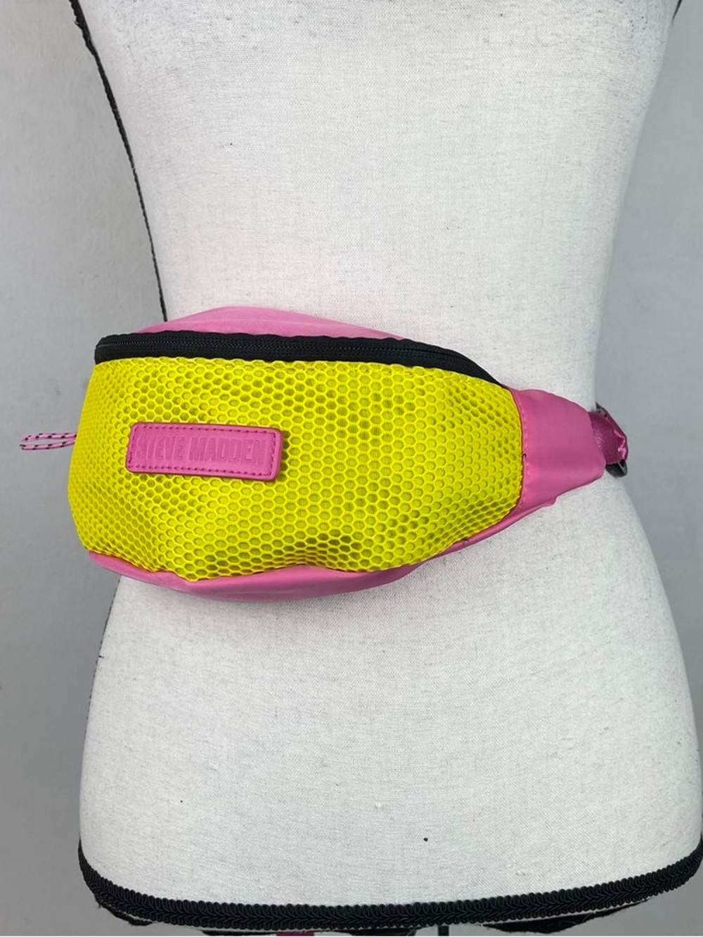 Steve Madden Yellow and Pink Mesh Belt Bag/ Fanny Pack